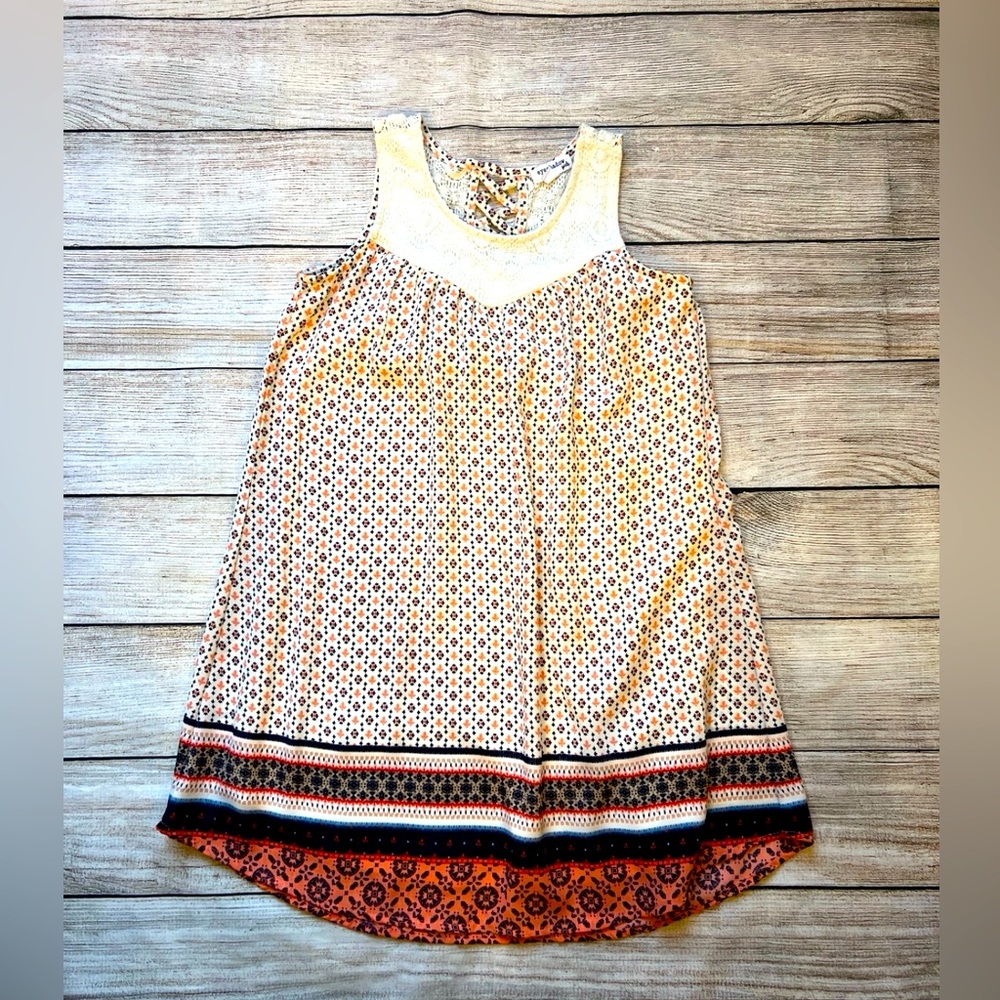 Girl’s Lace & Lattice Detail Sundress